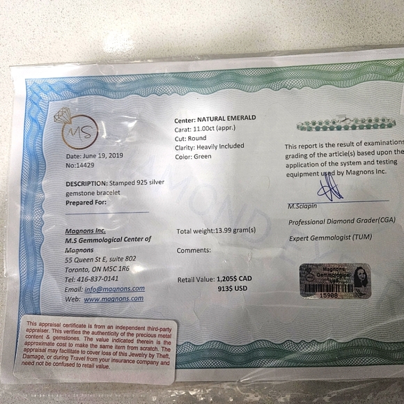 11 carat emerald bracelet - Picture 3 of 3